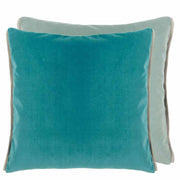 Varese 17" x 17" Square Velvet Throw Pillow by Designers Guild Throw Pillows Designers Guild Ocean & Duck Egg 