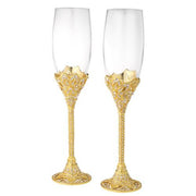 Windsor Champagne Flute Two Piece Set, Gold by Olivia Riegel Glassware Olivia Riegel 