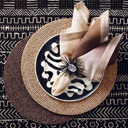 Wood Bead Round Placemat, Natural, set of 4 by Kim Seybert Placemat Kim Seybert