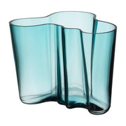 Aalto Savoy Glass Vase, 6.25" by Alvar Aalto for Iittala Vases, Bowls, & Objects Iittala Sea Blue 