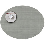 Chilewich: Woven Vinyl Mini Basketweave Placemats, Sets of 4 Placemat Chilewich Oval (14" x 19.25") Aloe 