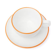 Verona Orange Rimmed Large Cappuccino Cup and Saucer, 8.8 oz by Ancap Cup Ancap 