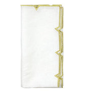 Divot Linen Napkins, Set of 4 by Kim Seybert Napkins Kim Seybert Gold & White