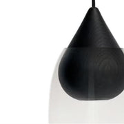 Liuku Pendant Lamp, Drop, Black, 5.5" by Maija Puoskari for Mater Lighting Mater Pendant & Transparent Glass Shade 