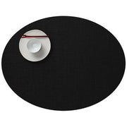 Chilewich: Woven Vinyl Mini Basketweave Placemats, Sets of 4 Placemat Chilewich Oval (14" x 19.25") Black 