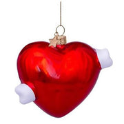 Love Heart Glass Ornament, 3.3" by Vondels Holiday Ornaments Vondels