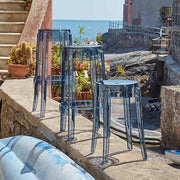 Charles Ghost Low Stool, 18", Set of 2 by Philippe Starck for Kartell Chair Kartell