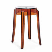 Charles Ghost Low Stool, 18", Set of 2 by Philippe Starck for Kartell Chair Kartell Amber