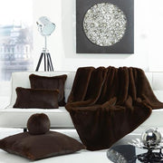 Faux Fur Throw Pillow Covers by Evelyne Prelonge Paris Pillow Evelyne Prelonge 12" x 20" Chocolate 