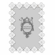 White Enamel Clover Photo Frame by Olivia Riegel Frames Olivia Riegel 4x6 Small