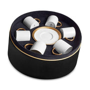 Corde Espresso Cup & Saucer, Gift Box of 6 by L'Objet Dinnerware L'Objet Gold 