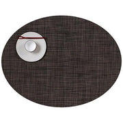Chilewich: Woven Vinyl Mini Basketweave Placemats, Sets of 4 Placemat Chilewich Oval (14" x 19.25") Dark Walnut 