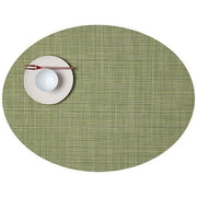 Chilewich: Woven Vinyl Mini Basketweave Placemats, Sets of 4 Placemat Chilewich Oval (14" x 19.25") Dill 