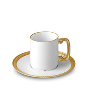 Soie Tressee Gold Espresso Cup & Saucer by L'Objet Dinnerware L'Objet 