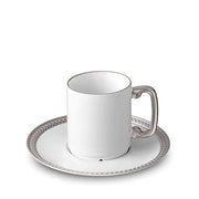 Soie Tressee Platinum Espresso Cup & Saucer by L'Objet Dinnerware L'Objet 