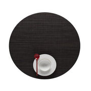 Chilewich: Woven Vinyl Mini Basketweave Placemats, Sets of 4 Placemat Chilewich Round (15" dia.) Espresso 