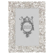 Everleigh Silver Floral Photo Frame by Olivia Riegel Picture Frames Olivia Riegel 4" x 6" 