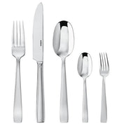 Flat 5 Piece Place Setting by Sambonet Flatware Sambonet Mirror Finish, Solid Handle