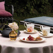 Flora High Handle Cup & Saucer, Morning Glory, 9 oz. by Royal Copenhagen Coffee & Tea Cups Royal Copenhagen 