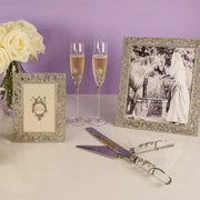 Flora Silver Toasting Flute 2 Piece Set by Olivia Riegel Stemware Olivia Riegel