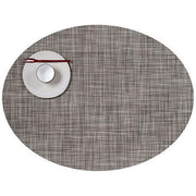 Chilewich: Woven Vinyl Mini Basketweave Placemats, Sets of 4 Placemat Chilewich Oval (14" x 19.25") Gravel 