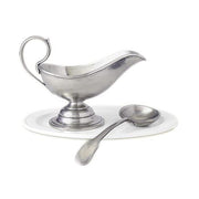 Gravy or Sauce Boat by Match Pewter Gravy Boat Match 1995 Pewter Small w/Spoon 