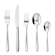 Hannah 5 Piece Place Setting by Sambonet Flatware Sambonet Mirror Finish, Solid Handle