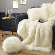 Faux Fur Throw Pillow Covers by Evelyne Prelonge Paris Pillow Evelyne Prelonge 12" x 20" Himalayan Ivory 