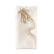 Imperial Gold Dragon Linen Napkin Set of 4 by Kim Seybert Napkins Kim Seybert 