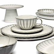Inku Stoneware Ribbed Bowl M, Green, 5 oz., 4.3", Set of 4 by Sergio Herman for Serax Dinnerware Serax