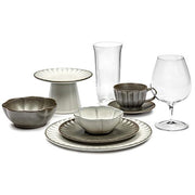Inku Stoneware Ribbed Bowl M, Green, 5 oz., 4.3", Set of 4 by Sergio Herman for Serax Dinnerware Serax