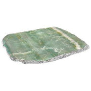 Kiva Gemstone Platters, approx. 12" by ANNA New York Platter Anna Medium Emerald Quartz & Silver 