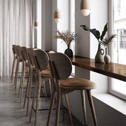 High Stool Backrest, Kitchen Height, 27.1" by Space Copenhagen for Mater Furniture Mater