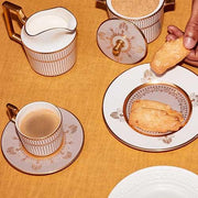 Anthemion Grey Teacup & Saucer by Wedgwood Dinnerware Wedgwood 