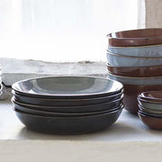Terres de Rêves 9.25" Pasta Plate, Misty Grey/Dark Blue, 20 oz., Set of 4 by Anita Le Grelle for Serax Dinnerware Serax 