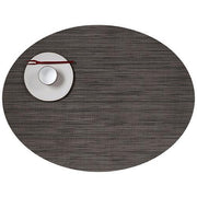 Chilewich: Woven Vinyl Mini Basketweave Placemats, Sets of 4 Placemat Chilewich Oval (14" x 19.25") Light Grey 