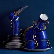 Lapis Tea Cup & Saucer, Set of 2 by L'Objet Dinnerware L'Objet 