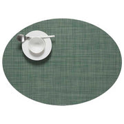 Chilewich: Woven Vinyl Mini Basketweave Placemats, Sets of 4 Placemat Chilewich Oval (14" x 19.25") Ivy 