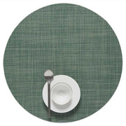 Chilewich: Woven Vinyl Mini Basketweave Placemats, Sets of 4 Placemat Chilewich Round (15" dia.) Ivy 