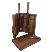 Knife Block, Two-Sided with Integrated Cutting Board by Sarah Wiener for Pott Germany Knife Pott Germany Walnut Wood 