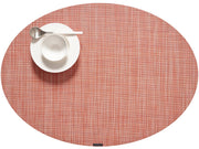 Chilewich: Woven Vinyl Mini Basketweave Placemats, Sets of 4 Placemat Chilewich Oval (14" x 19.25") Clay 