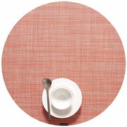 Chilewich: Woven Vinyl Mini Basketweave Placemats, Sets of 4 Placemat Chilewich Round (15" dia.) Clay 