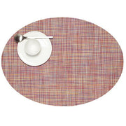 Chilewich: Woven Vinyl Mini Basketweave Placemats, Sets of 4 Placemat Chilewich Oval (14" x 19.25") Festival 