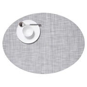 Chilewich: Woven Vinyl Mini Basketweave Placemats, Sets of 4 Placemat Chilewich Oval (14" x 19.25") Mist 