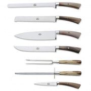 No. 322 Small Set of 7 Serving Knives with Ox Horn Handles by Berti Knive Set Berti