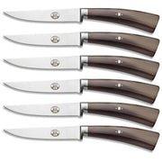 No. 640 Plenum Steak Knives with Ox Horn Handle, Set of 6 by Berti Steak Knife Berti
