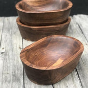 Hand Carved Black Walnut Oval Bowl by Ryan Silverman Vases, Bowls, & Objects Amusespot Small Walnut 