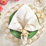 Palm Coast Linen Napkins, Set of 4, 21” by Kim Seybert Cloth Napkins Kim Seybert