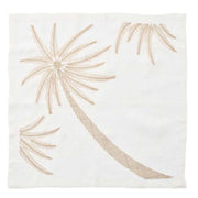 Palm Coast Linen Napkins, Set of 4, 21” by Kim Seybert Cloth Napkins Kim Seybert White/Natural/Gold