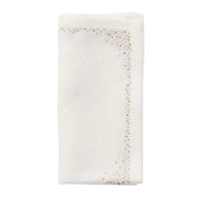 Pin Dot Linen Napkins, Set of 4, 21” by Kim Seybert Cloth Napkins Kim Seybert White/Gold/Silver